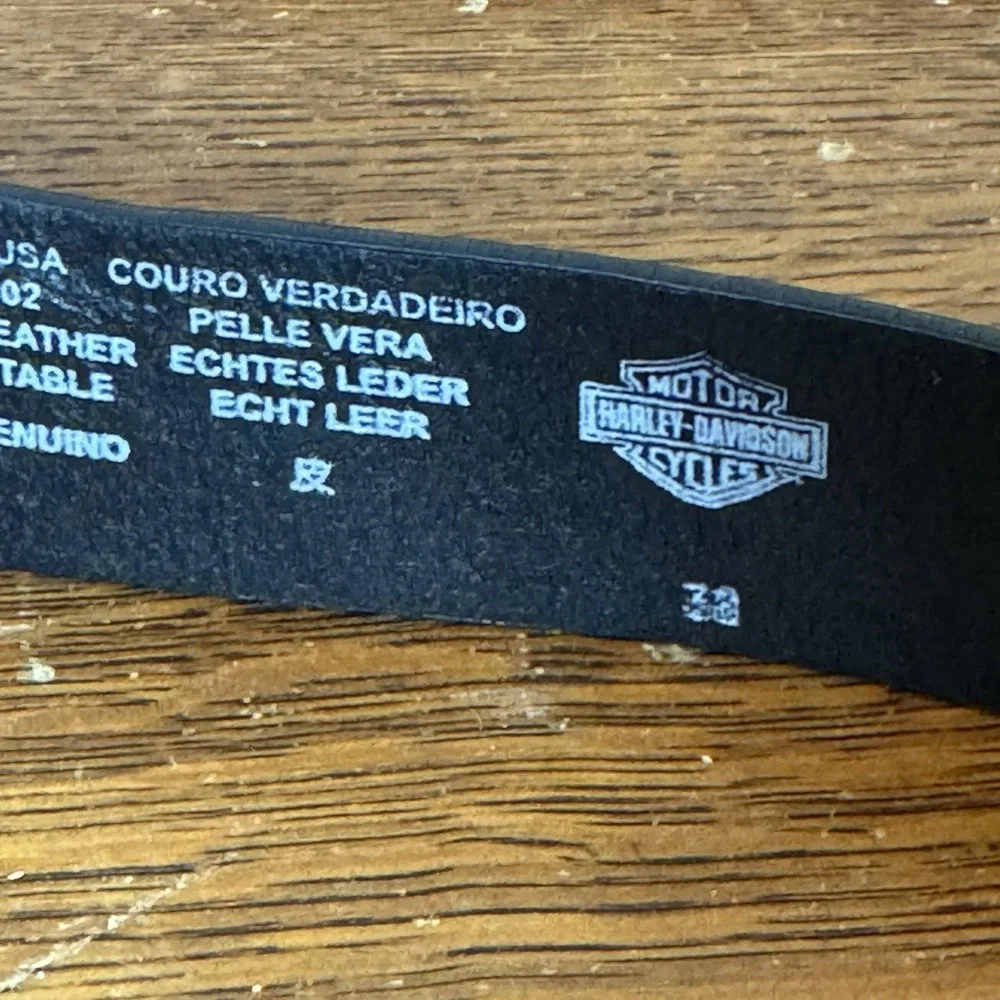 Harley Davidson Belt 38 Black Genuine Leather USA 99542-99VM Motorcycle Biker
